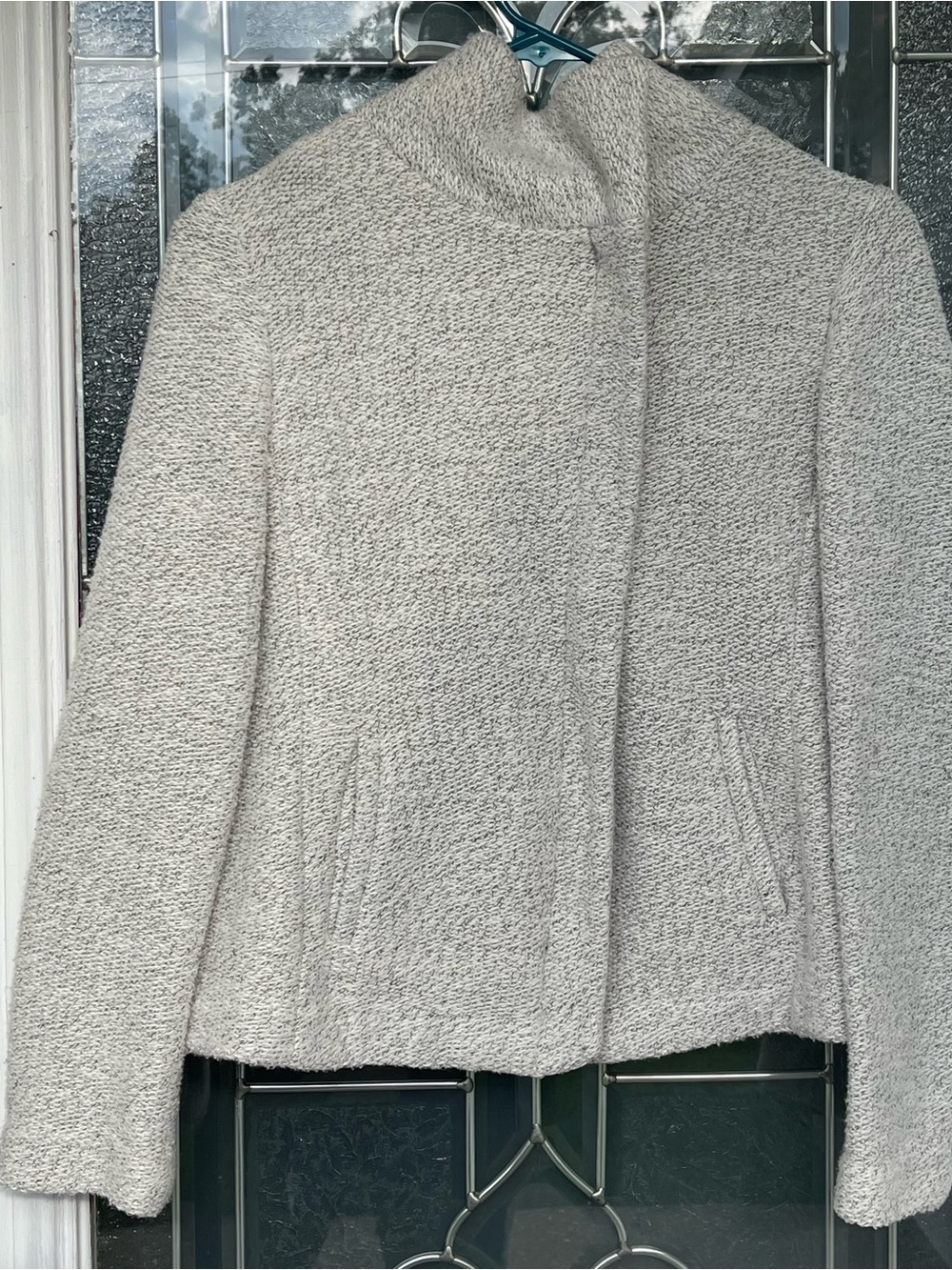 Size Small | LOFT Cream Textured Open-Front Bouclé Jacket